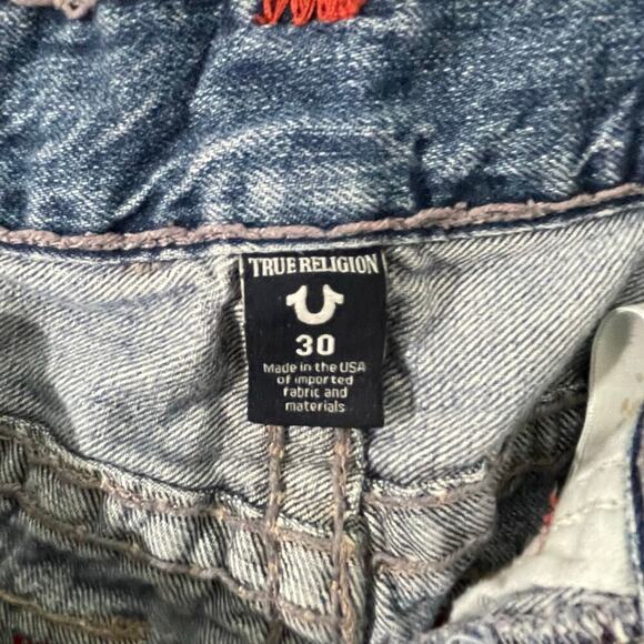 TRUE RELIGION Men’s Ricky Distressed Relaxed Straight Jean size 30 - Picture 5 of 10